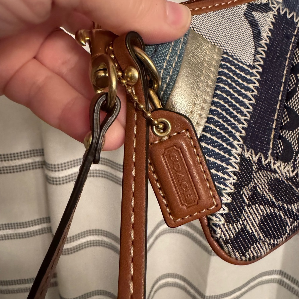 Coach Denim Patchwork Wristlet - image 2